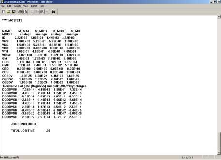 PSPICE-Simulation g 0,MB1B aus Output-File analog6real3.