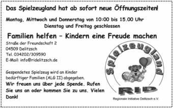 16 Amtsblatt Delitzsch vom 25.11.2011 Ortsverwaltung Delitzsch Tel.: 034202 51035 E-Mail: ov.delitzsch@evg-online.