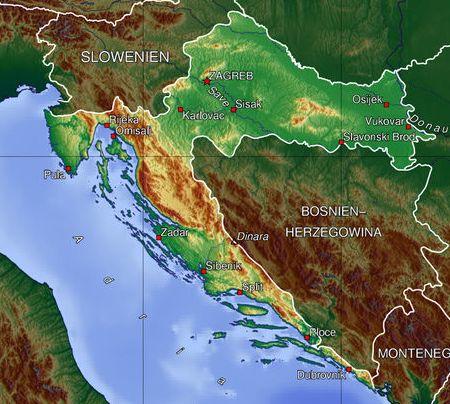 Kroatien Geplante und errichtete Windparks Auszug der bestehenden Parks 1) Trtar-Krtolin 11.2 MW (WPD, EnerSys) 2) Orlice 10.0 MW (Enersys) 3) Dubrovnik 52.0 MW (geplant) 4) Komorovac 5.