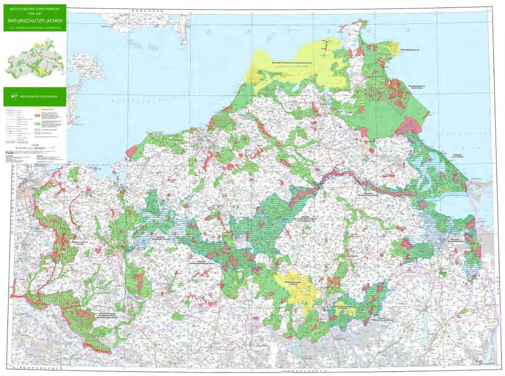 Übersichtskarte der nationalen Schutzgebiete