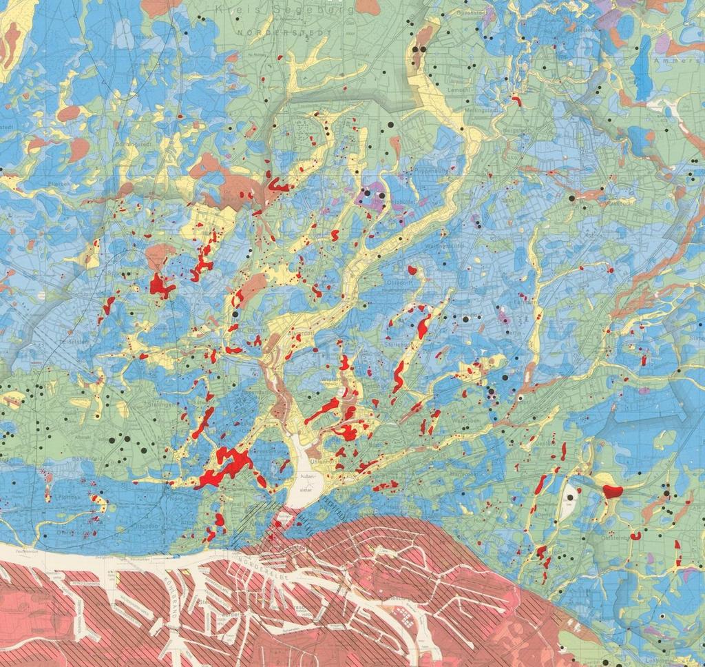 Geologische Baugrundkarte Hamburg Grundmoräne Schmelzwassersande