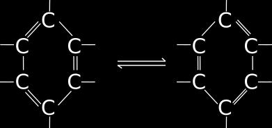 Eine Besonderheit des Benzols ist, dass die Doppelbindungen abwechselnd (=konjugiert) angeordnet sind.