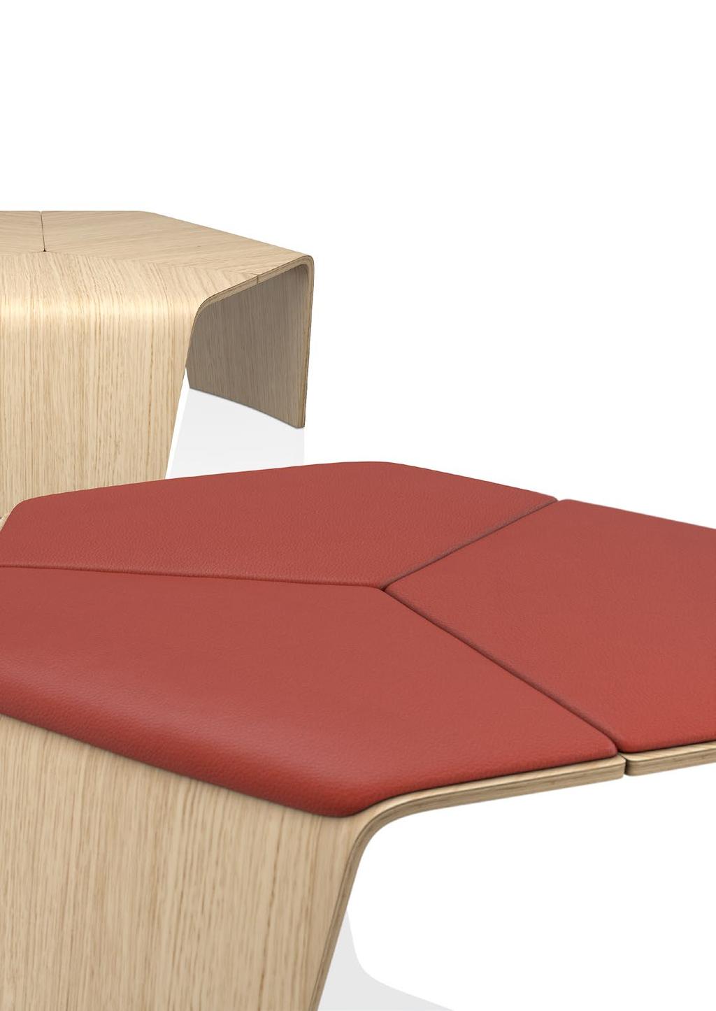 Solitär im Raum: Die Dimensionen und die klare hexagonale Form prädestinieren die Sitzelemente