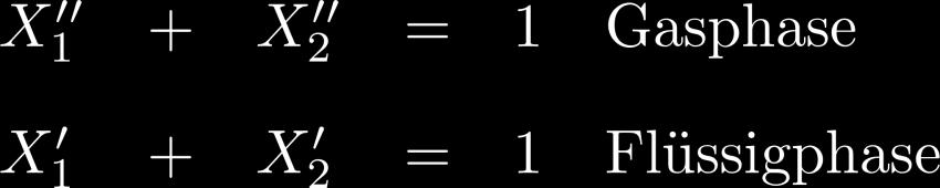 Gleichung der Taulinie für ideale binäre Gemische 3.