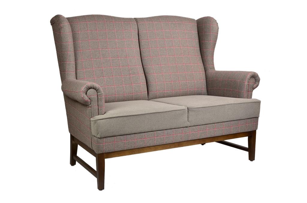 KNECHTEL Modell 7000 2- Sitzer Sofa, Buche massiv, Sitz mit Federkern, Schaum und Lack schwer entflammbar, B.138/H.103/T.