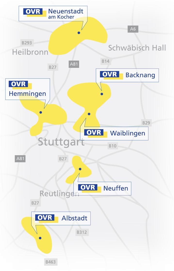 OVR Omnibus-Verkehr Ruoff GmbH Größe des Streckennetzes: 702 km Anzahl der Mitarbeiter: 225 Anzahl der Fahrgäste: Anzahl der Busse: 4,9 Millionen pro Jahr 121