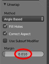 - Gib in der mittleren Toolbar bei der Option Margin den Wert 0.01 ein. Falls die Toolbar nicht sichtbar ist, drücke T während sich die Maus in der rechten Bildschirmhälfte befindet.