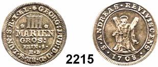 Deutsche Münzen und Medaillen 19 Braunschweig - Calenberg (Hannover) Georg I. Ludwig 1698 1727 2215 4 Mariengroschen 1708, Clausthal.