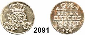 12 Deutsche Münzen und Medaillen Preußen, Königreich Friedrich II. der Große 1740 1786 2089 Mariengroschen 1754 D, Aurich. 1,9 g. Der Adler gekrönt, mit Zepter und Reichsapfel.