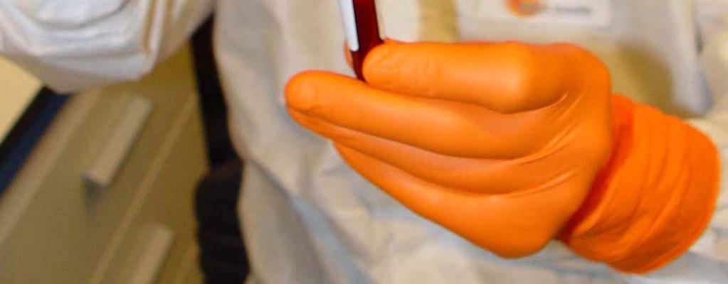 Einweg-Handschuhe, die in Laboren eingesetzt werden.
