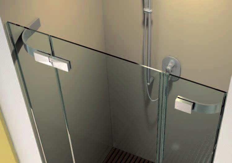Ala system Sistema per box doccia nato dalla collaborazione con il noto designer Antonio Bullo. Cerniera e fermavetro accorpati in un elegante soluzione di design.