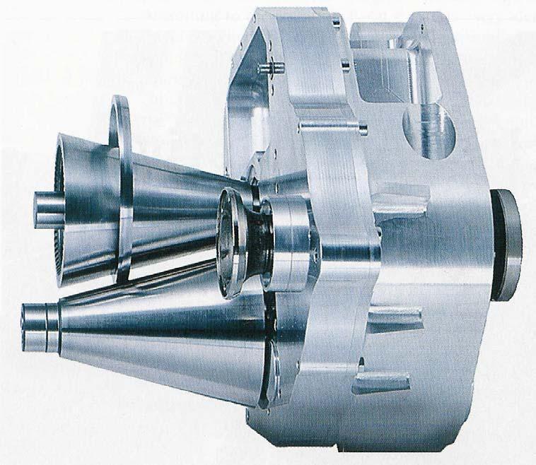 CVT Kegelringgetriebe sind Traktionsgetriebe mit Kraftübertragung ohne Leistungsverzweigung über nur zwei hintereinander geschaltete Traktionskontakte.