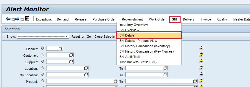 Projizierten Bestandsstatus überprüfen (Fortsetzung) Der Lieferant kann den projizierten Bestandsstatus in den Fenstern SNI-Details (SNI Details) und SNI-Details