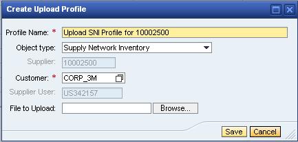 Hochladen von Daten zu Kennzahlen in SNI (Fortsetzung) Bevor eine SNI-Datei über das Upload-Center in SNC hochgeladen werden kann, muss ein Upload-Profil erstellt werden: 7.