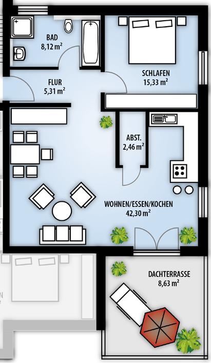 Habichtring 37 Wohnung 15 5,30 m² 8,12 m² Kind