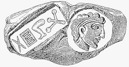 einer minoischen Führungspersönlichkeit mitsamt ihrem Titel in silbischer   Zentimeter breit Bei der Entzifferung der Siegelschrift spielte dieser Siegelabdruck eine entscheidende Rolle