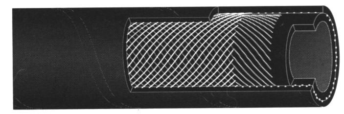 Wasser/Industrieschlauch 08 Kühlwasserschlauch DIN 73411 Ausg. Juli 1979 Seele : EPDM, schwarz, glatt Decke : CR, schwarz, stoffgeustert Betriebsdruck : 4 Platzdruck : 12 Teperaturber.