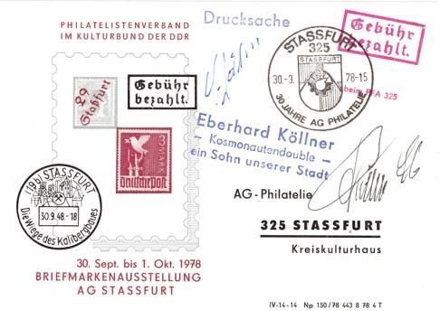 1980 Postkarte Morgenröthe-Rautenkranz Kosmonauten-Denkmal, xx