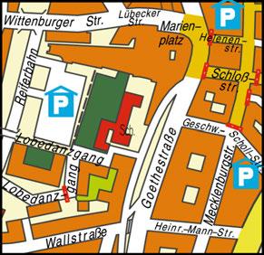 17 P Optimale Park- und Anreisemöglichkeiten für den Standort Puschkinstraße finden Sie auf dem Parkplatz