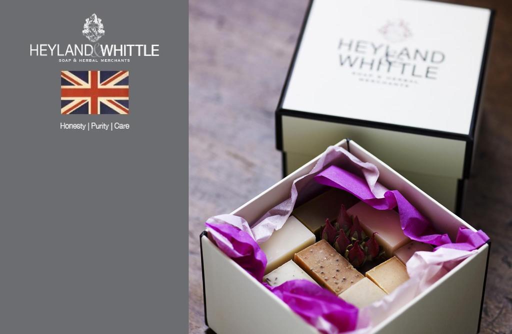 HEYLAND & WHITTLE - Handmade in England - ist bekannt für wunderschöne Geschenkideen in exklusiven Geschenkverpackungen: Naturseifen, Seife- & Badekugel- Geschenksets, Bad & Köperpflege,