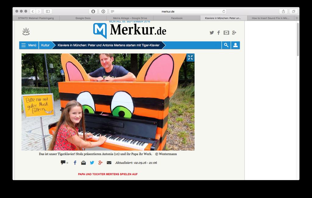 html Von wegen Piano: Das ist under Hammer-Klavier Artikel vom Münchner Merkur am 02.09.