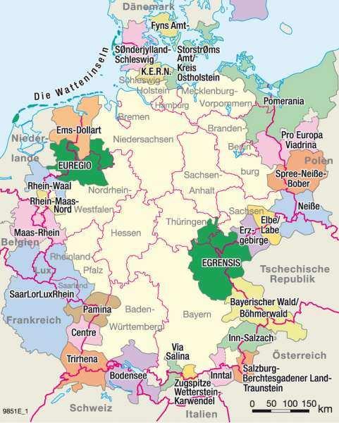 Euroregion PRO EUROPA VIADRINA Eine von 4 Euroregionen an der deutsch-polnischen Grenze. Trägerverein auf deutscher Seite ist der Mittlere Oder e.v. Fläche: DE: 4.