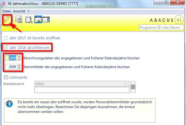 5 Jahr abschliessen (definitiver Jahresabschluss) Dieser Abschluss ist definitiv und kann nicht mehr rückgängig gemacht werden.