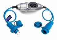 druckwasserdicht 16 A / 250 V, IP68 und 1,5 m ELPUR - Leitung 3G2,5 * Stecker nur in blau erhältlich!