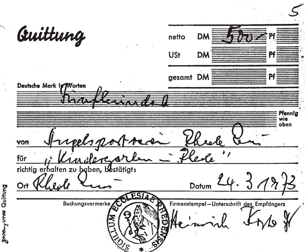 1973 Aus dem Rheder Gemeindebrief vom 22.03.