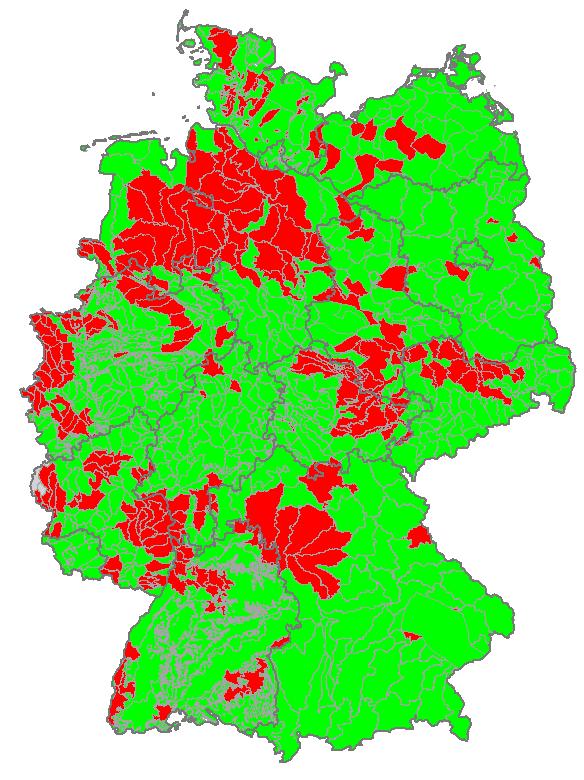 Anteil in % Nitrat im Grundwasser wo steht Deutschland?