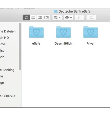 So finden Sie den Ordner Ihres esafes auf Ihrem PC / Mac: Melden Sie sich im Deutsche Bank esafe Client an.