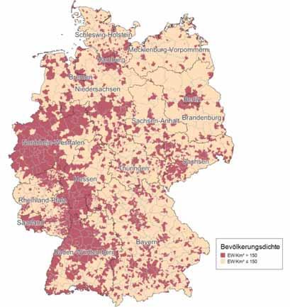 12 IGES In der vorliegenden Studie werden für die Definition ländlicher Räume zwei Kategorien verwendet: Gebiete mit der Bevölkerungsdichte 0 bis 100 Ew/km² Gebiete mit einer Bevölkerungsdichte