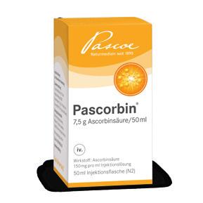 Die einzig zugelassene Vitamin-C-Hochdosis-Infusion* Pascorbin 7,5 g direkte Aufnahme hohe Dosierung schnelle Verfügbarkeit [*] Zulassung beim Bundesinstitut für Arzneimittel und Medizinprodukte