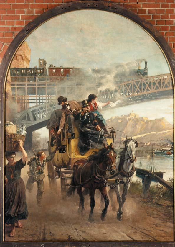 6Station 6 Erster Lokschuppen, zweites Gleis Energiequellen Gemälde Eisenbahnbrücke Ehrenbreitstein von Paul Meyerheim, 1875 Welche