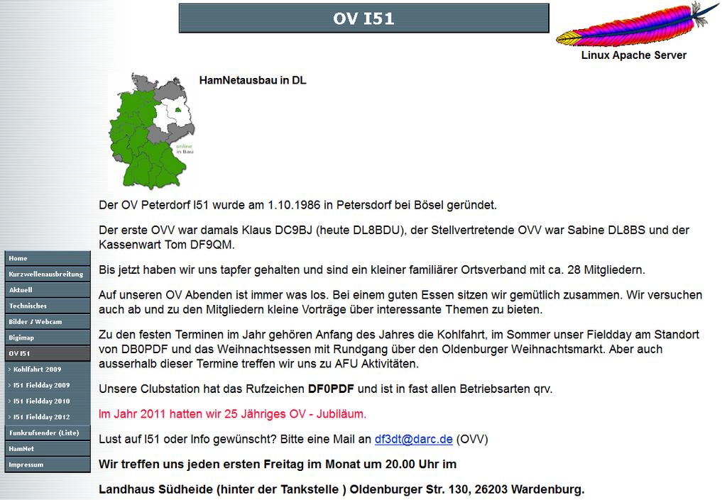 Homepage des Ortsverbandes im Hamnet Ralf Wilke