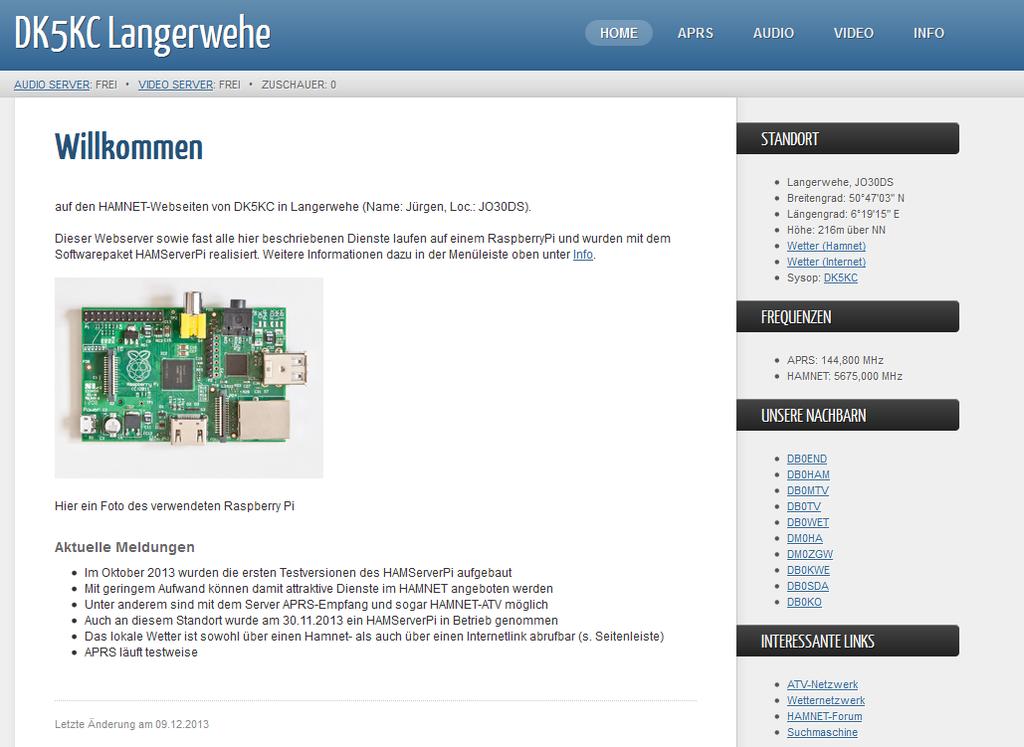 Persönliche Homepage im Hamnet Ralf Wilke