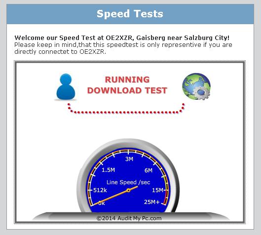 Geschwindigkeitstests http://speedtest.oe2xzr.ampr.