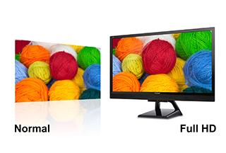 1080p Full HD für ein ausgezeichnetes, pixelgetreues Ergebnis Mit einer Full-HD Auflösung von 1920 x 1080 Pixeln liefert der ViewSonic VX2858Sml Pixel für Pixel
