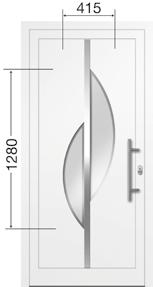 31 PREZO 27 : verglast, Applikation Edelstahloptik Alu-Nox, beidseitig Mindestmaß: 535 x 1400 x 36 mm