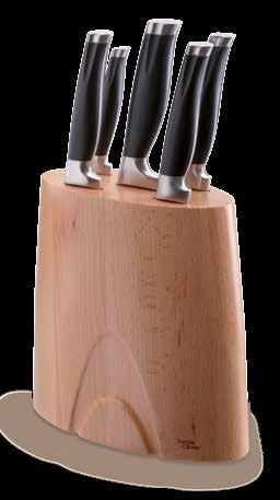 SCHNEIDEN KÜCHENMESSER UND HOLZMESSERBLOCK Fünf Küchenmesser sind einzeln oder gemeinsam in einem schönen Messerblock aus Buchenholz erhältlich. Durchgehende Klinge aus japanischem MOV Edelstahl.