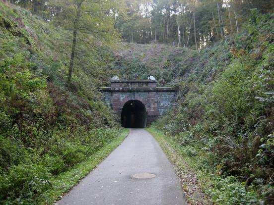 ... bis an diesen Tunnel, ca.