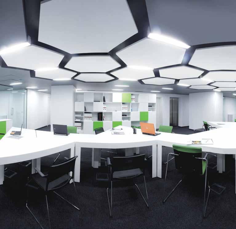 Büro Beleuchtung, Design und Akustik sind die drei größten Herausforderungen beim Entwurf moderner Büroumgebungen.