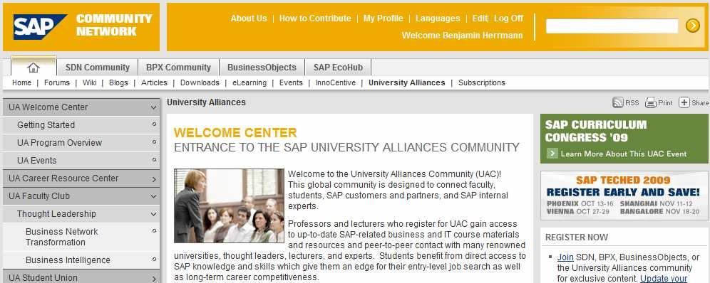 Community Netzwerk UCC Portals Business Network SAP