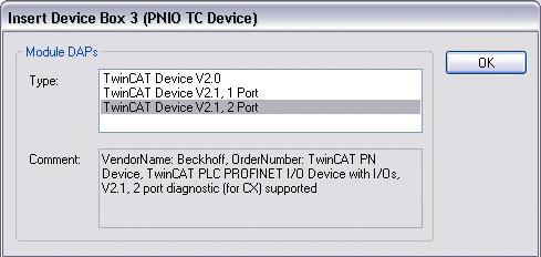 21: Einbinden bei einer geswitchten Ethernet-Schnittstelle mit Port-Diagnose Virtuelles PROFINET-Device In TwinCAT ist es auch möglich, mehrere virtuelle PROFINET Devices zu konfigurieren (maximal 7