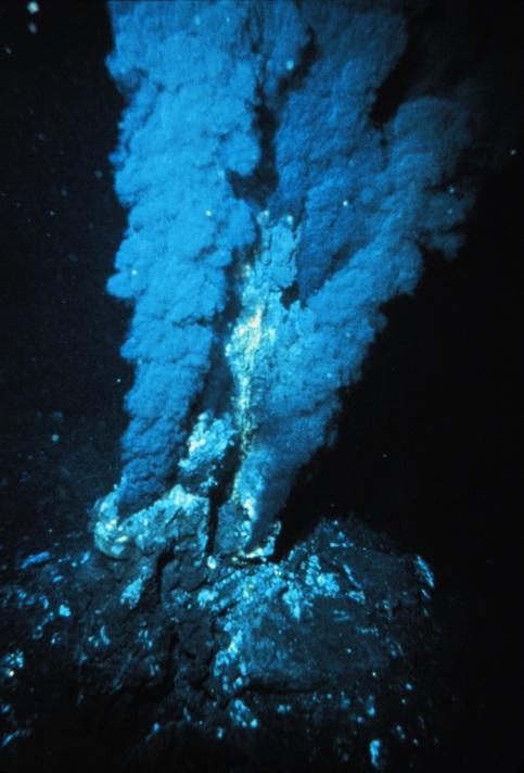 Hydrothermale Quellen am Grund der Tiefsee Schwarze/Weiße Raucher bilden ein