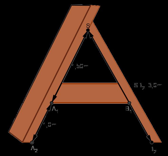 Aufgabe 10: Schattenwurf Zusatzaufgabe: Zwischen zwei Balken auf einem Dachboden soll ein Ablagebrett an der Stelle A1 im Abstand von 1,50 Meter