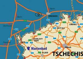 ANREISE NACH MARIENBAD Die Attraktivität von Marienbad liegt auch in der sehr guten Verkehrsanbindung sowie in der Tatsache begründet, dass die Stadt nicht weit entfernt von der deutschen Grenze - ca.