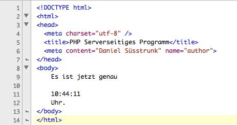 Das bedeutet, der HTML-Quellcode, der an den Browser geschickt wird, wird erst in dem Moment erstellt, in dem der Server eine Abfrage vom Browser erhält.