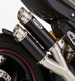 SHARK Auspuffsystem Track Speziell entwickelt und konzipiert für die gängigsten Naked-Bikes. Sportlich rassige Doppelauspuffanlagen. Aluminium Endtöpfe in matt-schwarzer Ausführung.