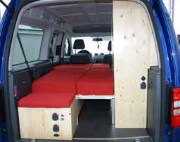 Camping Camping In einen VW Caddy Camper soll ein weiterer Schlafplatz integriert werden wegen des geringen Platzangebots muss er in das Fahrerhaus verlegt werden: Dort soll ein Hubbett entstehen,